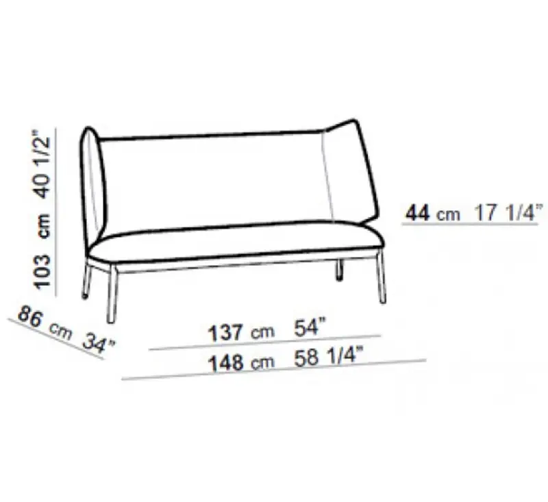 Arflex Hug Love Seat - Schienale alto
