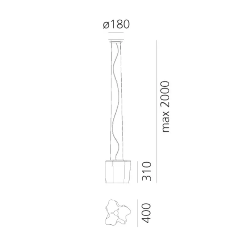 Artemide Logico lampada a sospensione - diffusore in seta