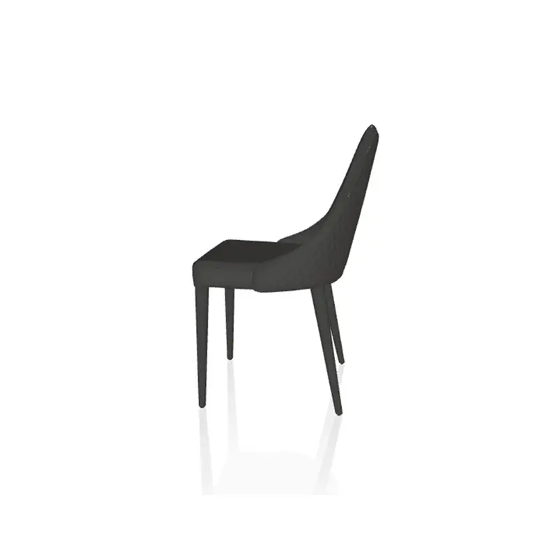 Bontempi Clara 40.11 set 6 sedie in ecopelle antracite con schienale trapuntato