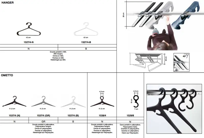 Caimi Brevetti Grucce Portabiti Hanger Ometto Gancio