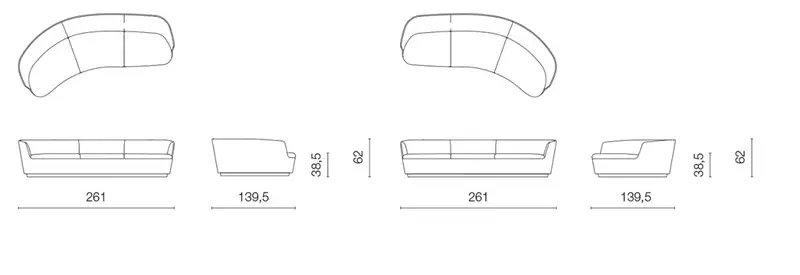 Cappellini Orla Divano curvo