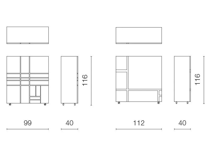 Cappellini Homage to Mondrian mobile contenitore