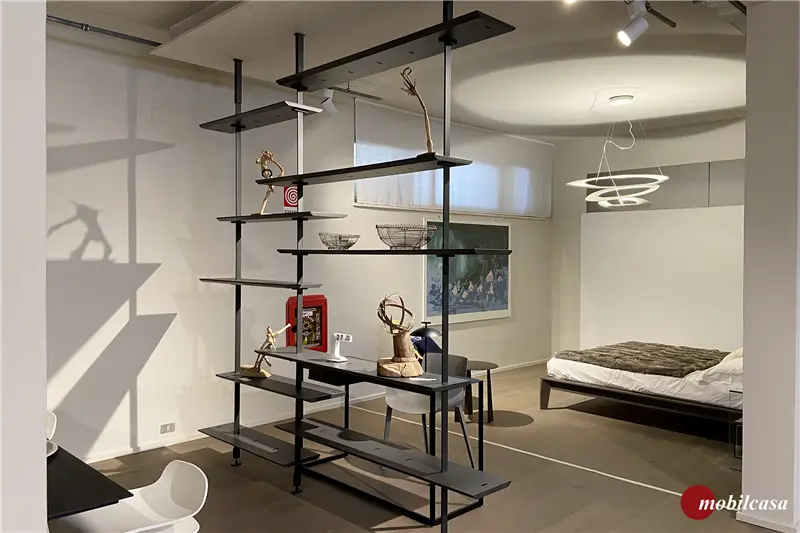 Cattelan Italia Airport libreria - 270x29 cm, ripiano legno GF69 G, montante in metallo GFM69 goffrato