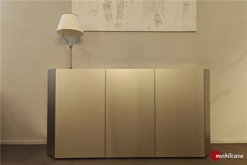 Cattelan Italia Chelsea credenza - 193x46xh100 cm, struttura in titanio, top specchiato bronzo