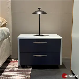 Citterio Comodino con 2 cassetti celeste/blu