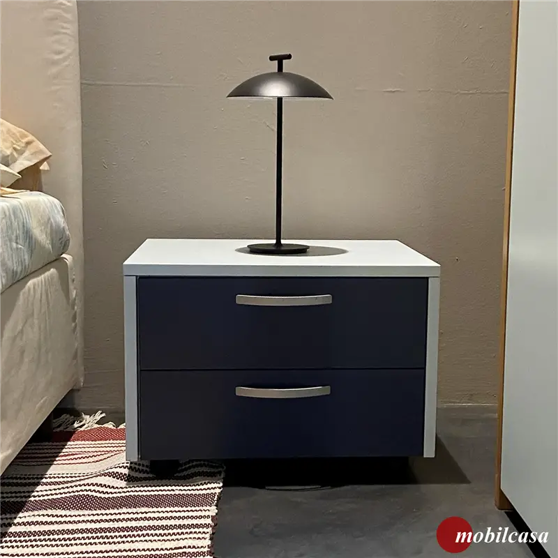 Citterio Comodino con 2 cassetti celeste/blu