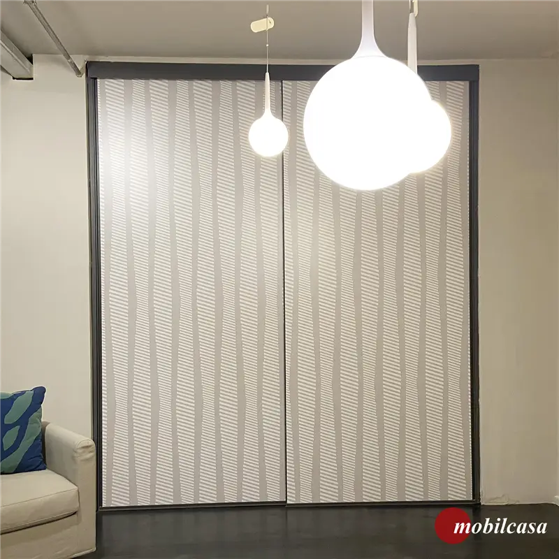 De Rosso Aliante System - cabina armadio L. 258 cm, H. 295 cm, P. 65 cm, con ante stampate in digitale