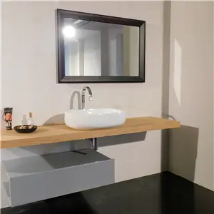Edoné composizione BAGNO Maia finitura pietra opaco, top rovere nodato 180X12HX50P., lavello mod. troy con portasalviette