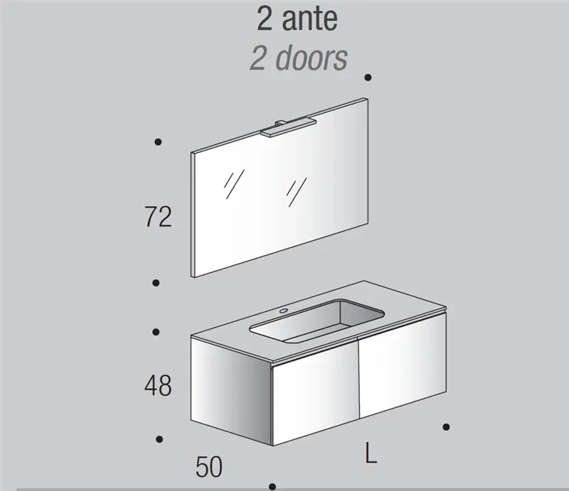 Edoné Easy 02 mobile bagno - 2 ante