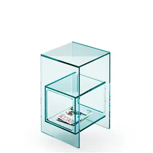 Fiam Magique tavolino/comodino con contenitore - Vetro trasparente
