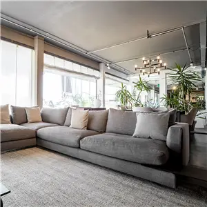 Flexform Flexform Long Island composizione divano – L.326, P.216, H. 82 cm, Rivestimento Timo con un cuscino 60x55, tre cuscini 40x40