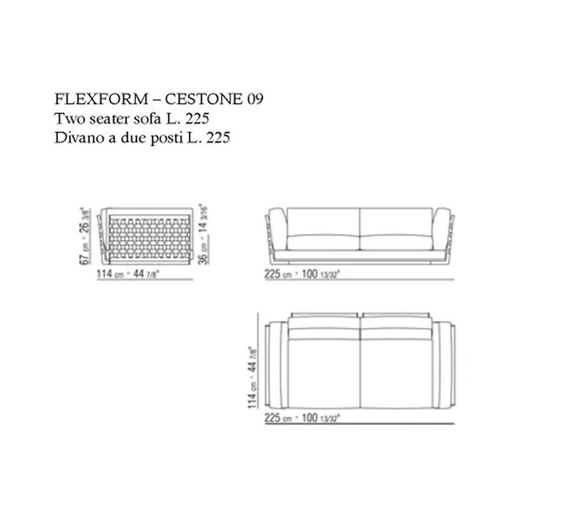 Flexform Cestone 09 Divano L 225