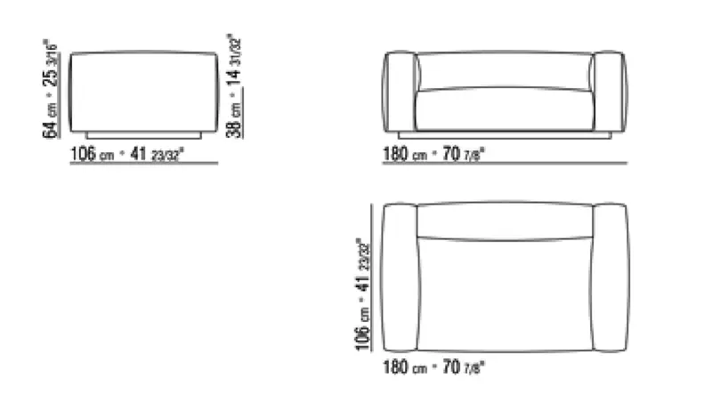 Flexform Lario Divano 2 Posti