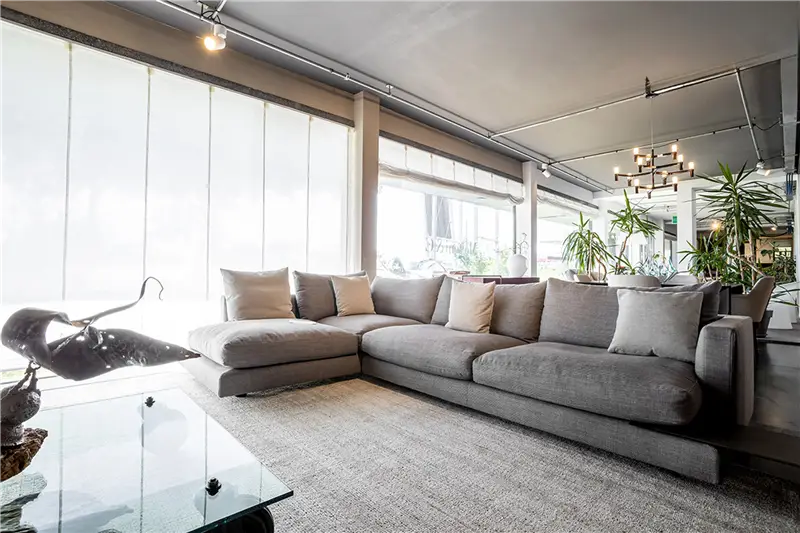 Flexform Long Island composizione divano – L.326, P.216, H. 82 cm, Rivestimento Timo con un cuscino 60x55, tre cuscini 40x40