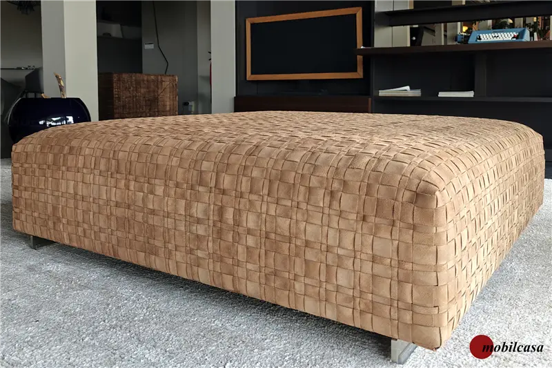 Flexform pouf modello Bangkok cm. 120X120x36 finitura cuoio