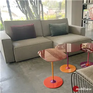 Flexteam Genius gold divano  L.230 cm, p. 103 cm, h. 80 cm - tessuto maestrale (col. 13, cat. C) con due cuscini 38x58 cm in velluto