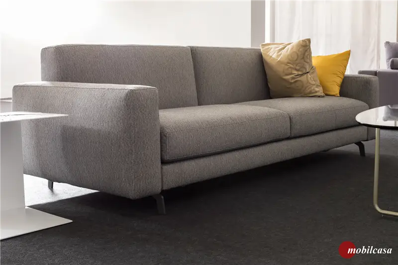 Flexteam Andy 100 divano - L. 206 cm tessuto campalto (col. 5 cat. F) con braccioli 22 cm