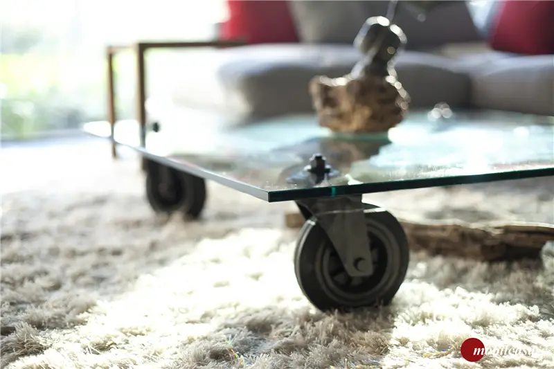 Fontanaarte Tavolo con ruote - 120x120xh.25 cm