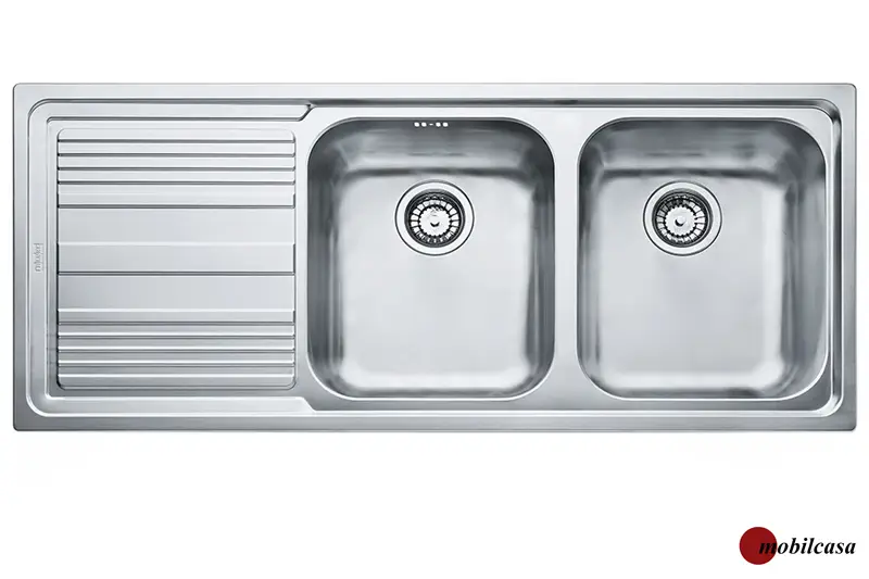Franke Lavello Neptune Plus 2 buche+ gocciolatoio sx NPX 621 Finitura Inox Satinato Da 116x51 Cm