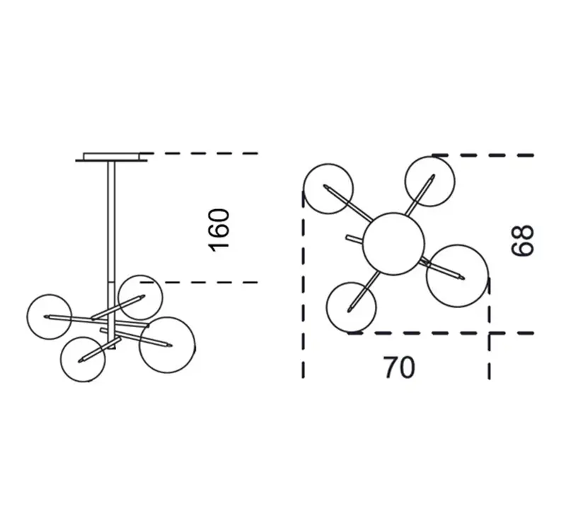 Gallotti&Radice Bolle Lampada a Sospensione 4 Sfere