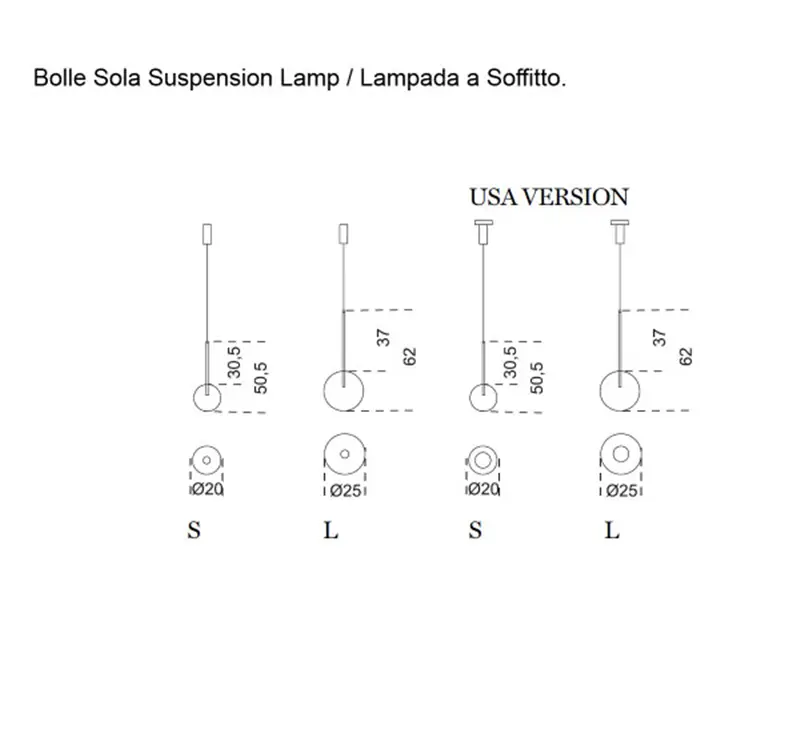Gallotti&Radice Bolle Sola Lampada a Sospensione - Alogena