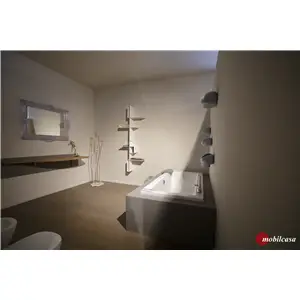 Glass 1989 Vasca modello NUBEA cm. 190X90 con telaio, colonna normale cromo, destra