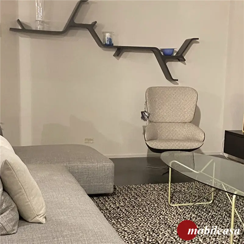 Horm Sinapsi coppia di mensole 130x21x60 - Graphite RAL 7024