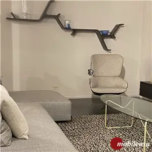 Horm Sinapsi coppia di mensole 130x21x60 - Graphite RAL 7024