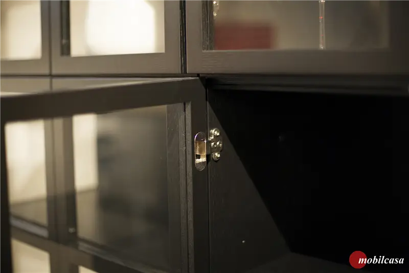 Ideal Form Book 6 libreria - 4 moduli, nero stromboli con fianchi in vetro