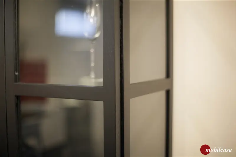 Ideal Form Book 6 libreria - 4 moduli, nero stromboli con fianchi in vetro