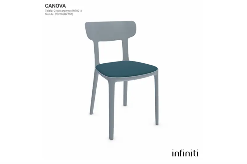 Infiniti CANOVA coppia di sedie grigio e petrolio