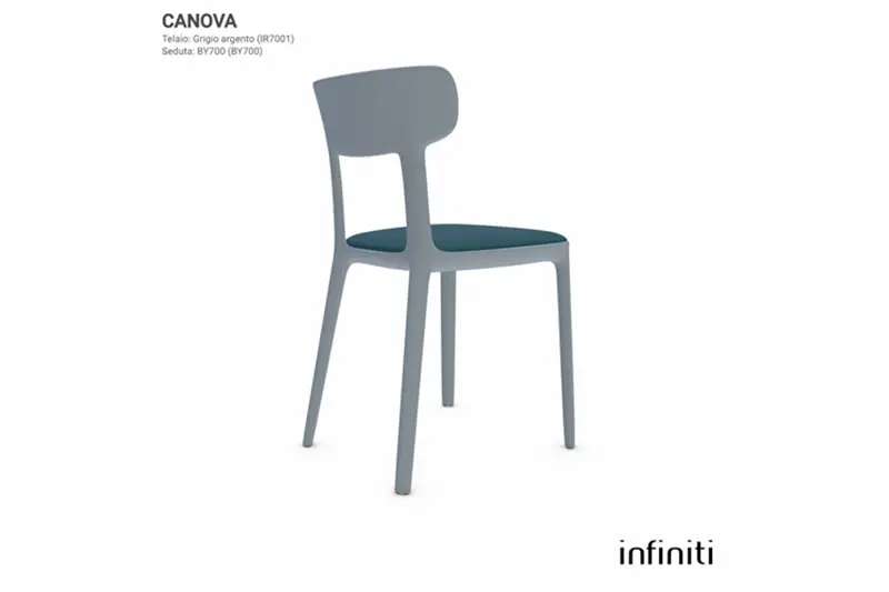 Infiniti CANOVA coppia di sedie grigio e petrolio
