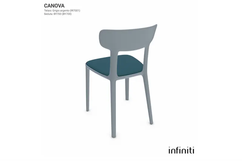 Infiniti CANOVA coppia di sedie grigio e petrolio