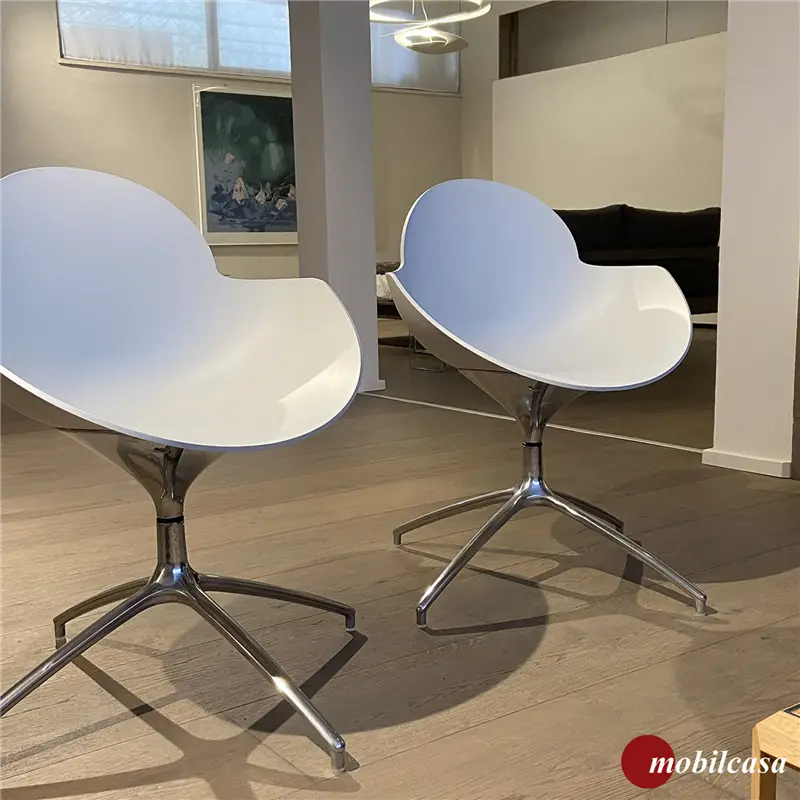 Infiniti Cookie set da 2 poltroncine - alluminio lucidato scocca pp421c grigio su razze