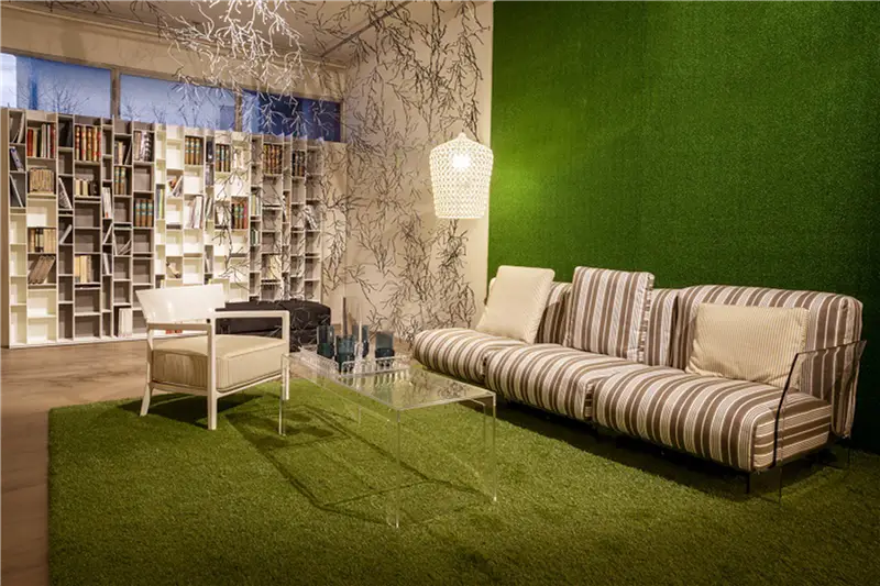 Kartell Pop divano da esterno tessuto stripes tortora comprensivo di cuscini