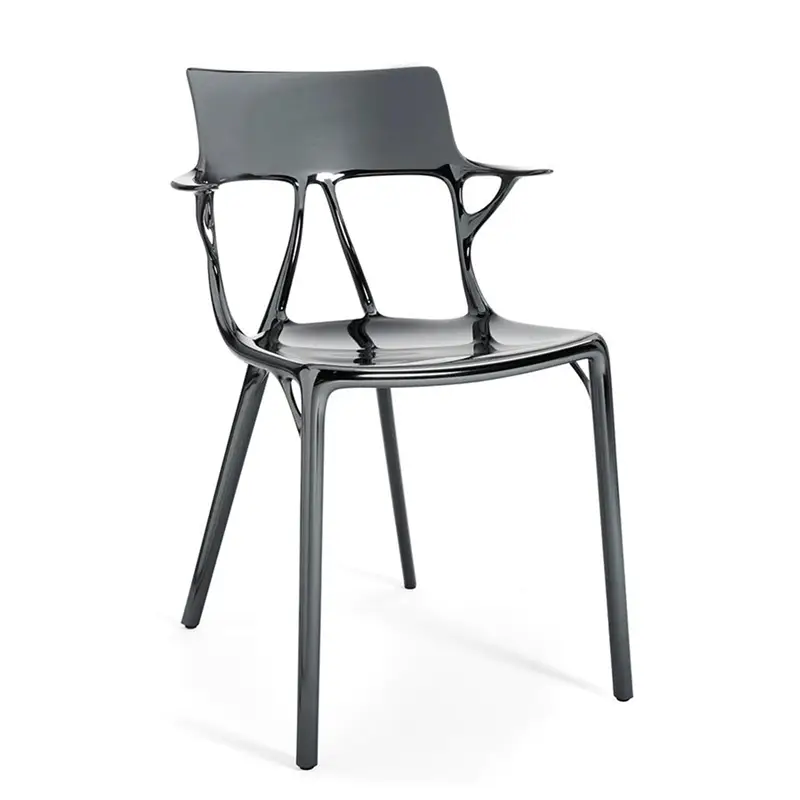Kartell A.i. metal coppia di sedie finitura titanio