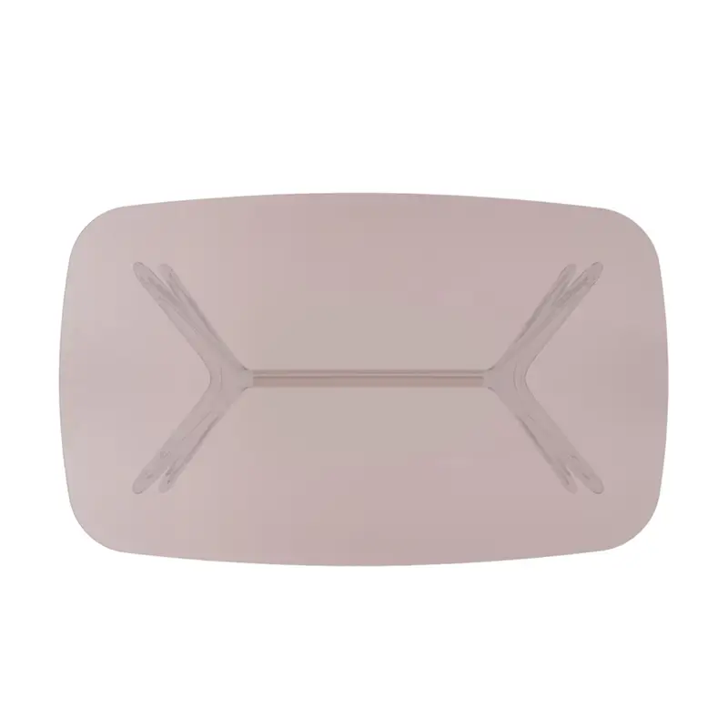 Kartell Blast tavolino basso - Piano in cristallo rosa, tubo di connessione bronzo