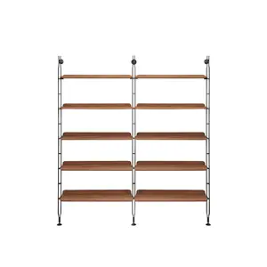 <span class="brand">Kartell</span> Adam Wood libreria - 10 ripiani, 3 montanti, legno scuro/nero