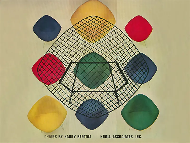 Knoll Bertoia Diamond poltroncina con cuscino