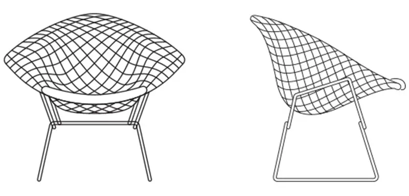 Knoll Bertoia Diamond poltroncina con cuscino