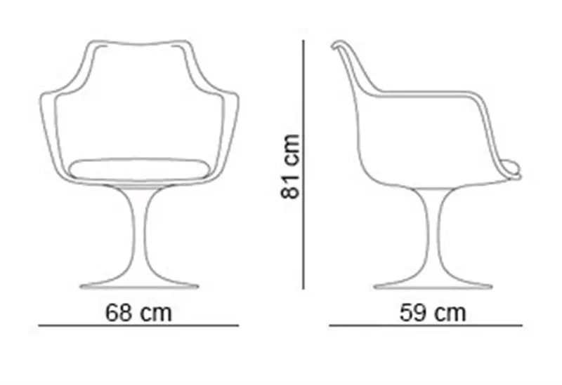 Knoll Tulip Poltroncina Girevole con cuscino