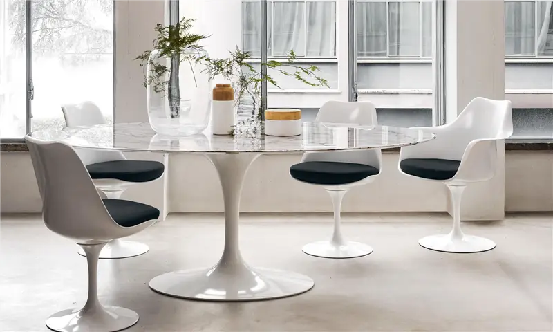 Knoll Tulip Sedia Girevole con Cuscino