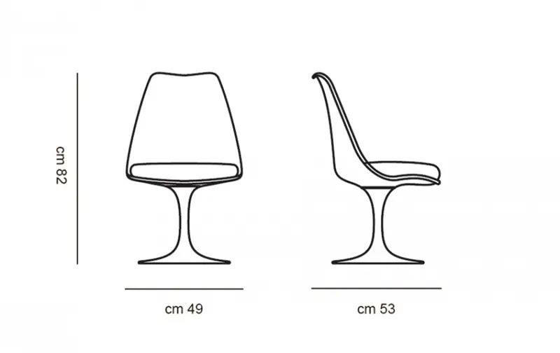 Knoll Tulip Sedia Girevole con Cuscino