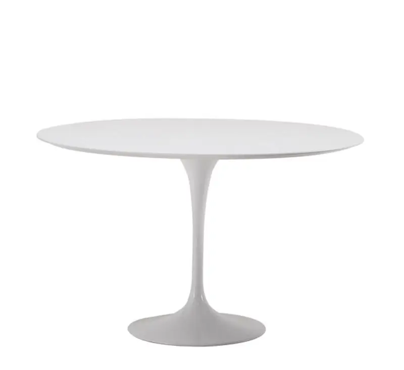 Knoll  Saarinen Tavolo Tondo Ø 120 - Top Laminato Bianco/Rilsan Bianco