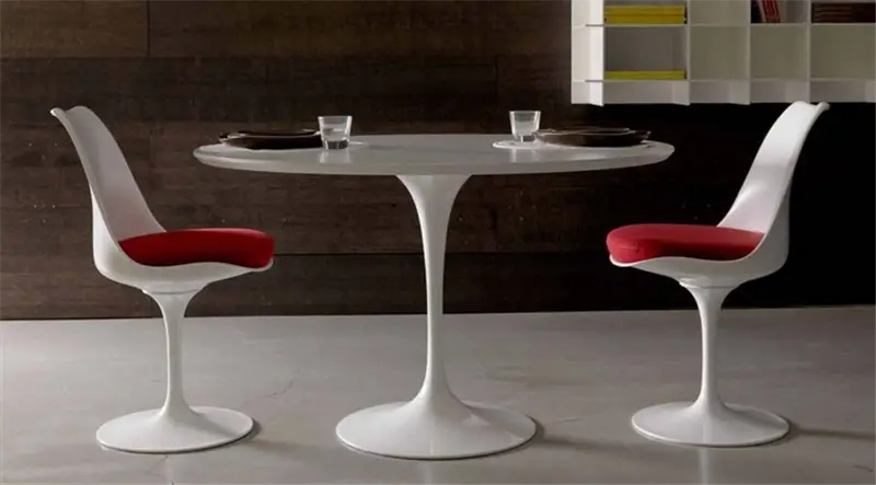 Knoll  Saarinen Tavolo Tondo Ø 120 - Top Laminato Bianco/Rilsan Bianco