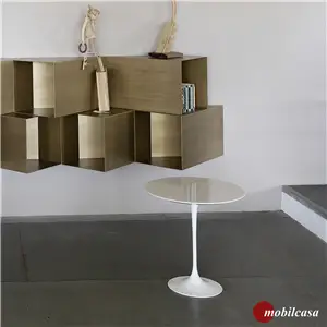 Knoll Knoll Saarinen tavolino da fumo - ø51, h.51 cm, piano in marmo bianco