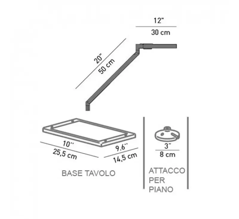 Luceplan Bap Led Lampada da Tavolo con Attacco Piano