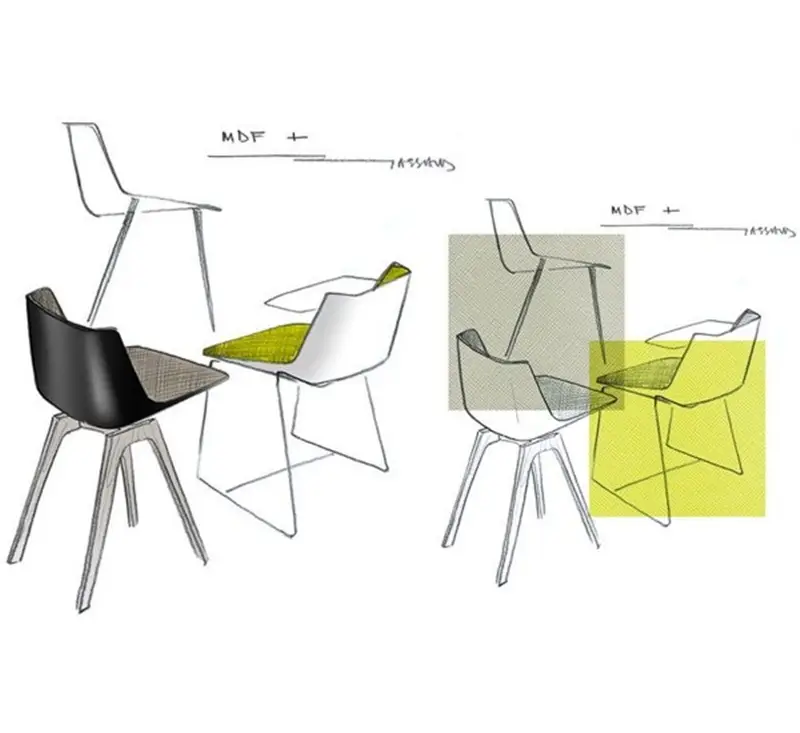 MDF Italia Aïku scocca bicolore gambe tonde