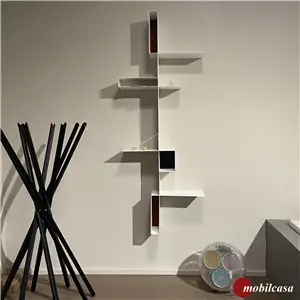 MDF Italia Randomissimo composizione mensole - struttura Bianco, schienali rosso nero e bianco