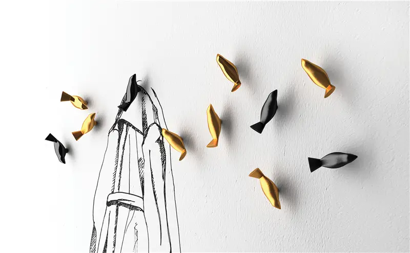 Minotti Italia Bird Watch Kit appendiabito 4 uccellini